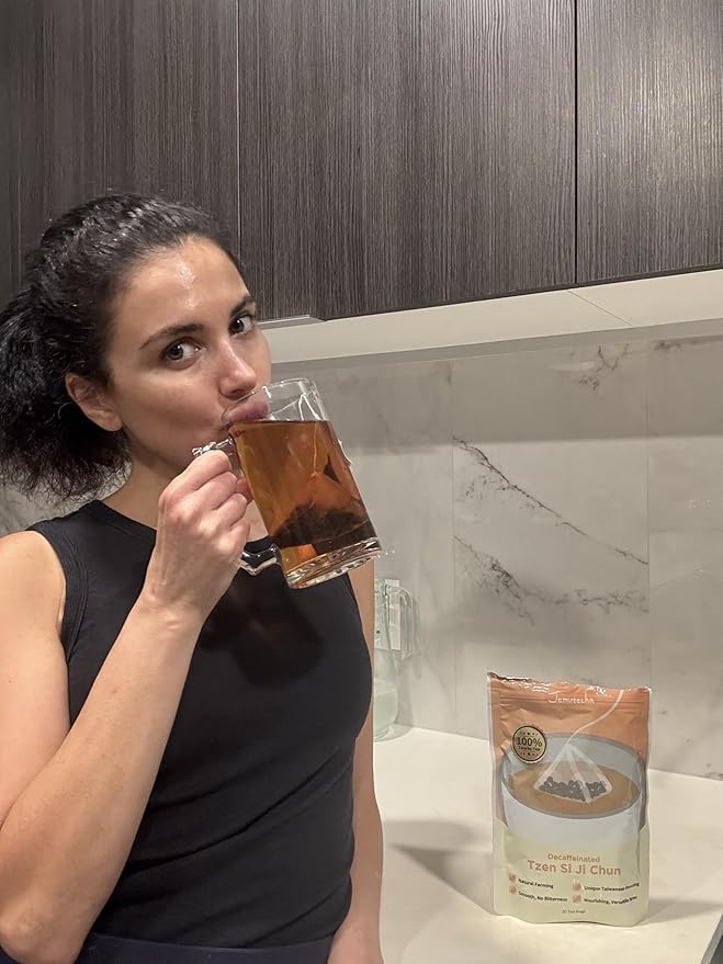 Jemutecha Decaffeinated Oolong 15 Tea Bags, 100% Pure Organic Award-Winning Tea, Refreshing & Smooth, Non-GMO, Premium Taiwanese Asian Tzen Tea for Digestion & Energy