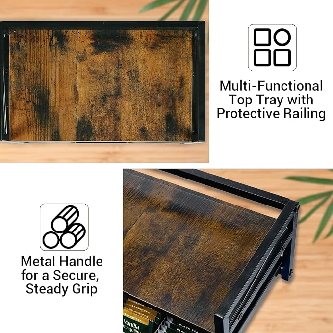 Tea Holder Organizer,Wood Tea Box Organizer Storage Box,Tea Caddy for Tea Bags Organizer Drawer