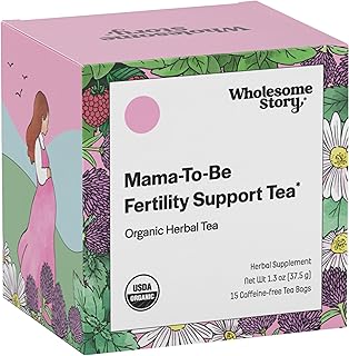 Organic Fertility Tea for Women w Red Raspberry Leaf, Cinnamon Bark, Spearmint & Nettle Leaf, Chamomile & Red Clover | 15 Pyramid Sachet