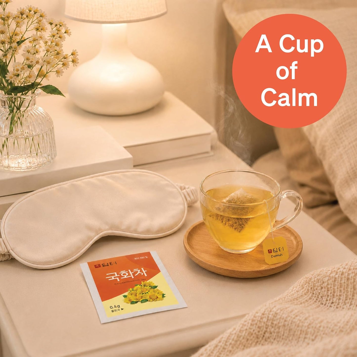 Damtuh Korean Chrysanthemum Tea Bags, Caffeine-Free, 20 Count