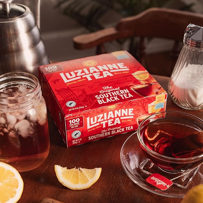 Luzianne Unsweetened Iced Tea Bags, Family Size, 100ct Box (Pack of 4)
