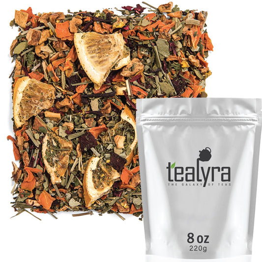 Tealyra - Orange Lemonade - Herbal Fruity Loose Leaf Tea Blend - Hibiscus - Eucalyptus - Lemongrass - Vitamins-Rich - Boost Immune System - Natural – Hot or Iced - Caffeine-Free - 220g (8-ounce)
