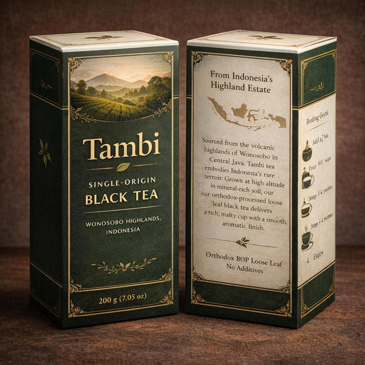 Tambi Single-Origin Loose Leaf Black Tea (200g / 7.05 oz) – Orthodox BOP Indonesian Highland Estate – Rich, Smooth & Aromatic – Premium Loose Leaf Tea