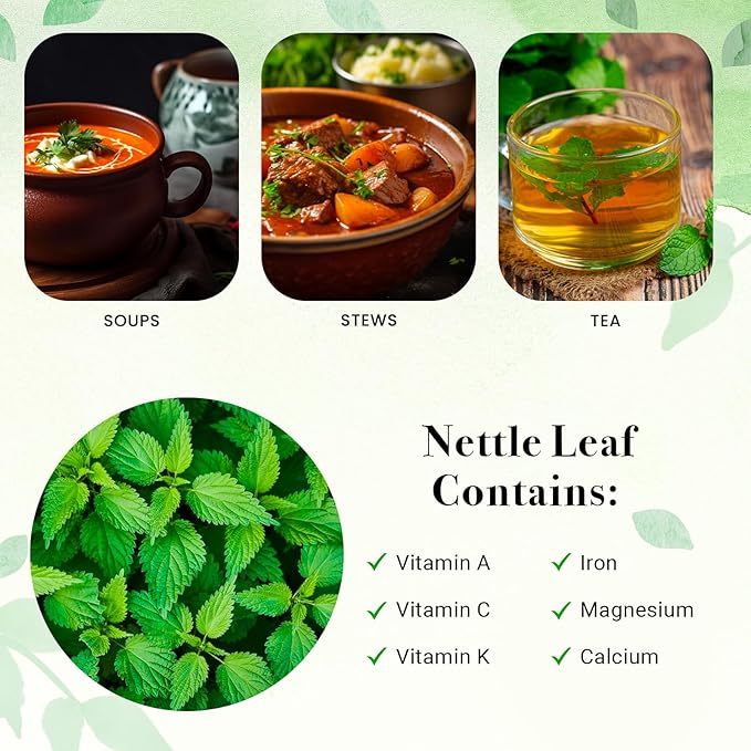 Stinging Nettle Leaves Dried 1 Lb | Cut and Sifted | Loose Nettle Leaf Herb Bulk | Non- Gmo, Ethically sourced | By Yogi's Gift®