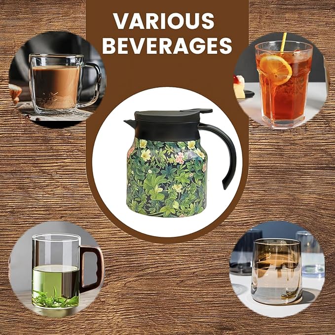 thermal teapot with infuser,Tea Pot with Infusers for Loose Tea,1000ML Thermal Teapot with Removable Infuser & Lid (B)