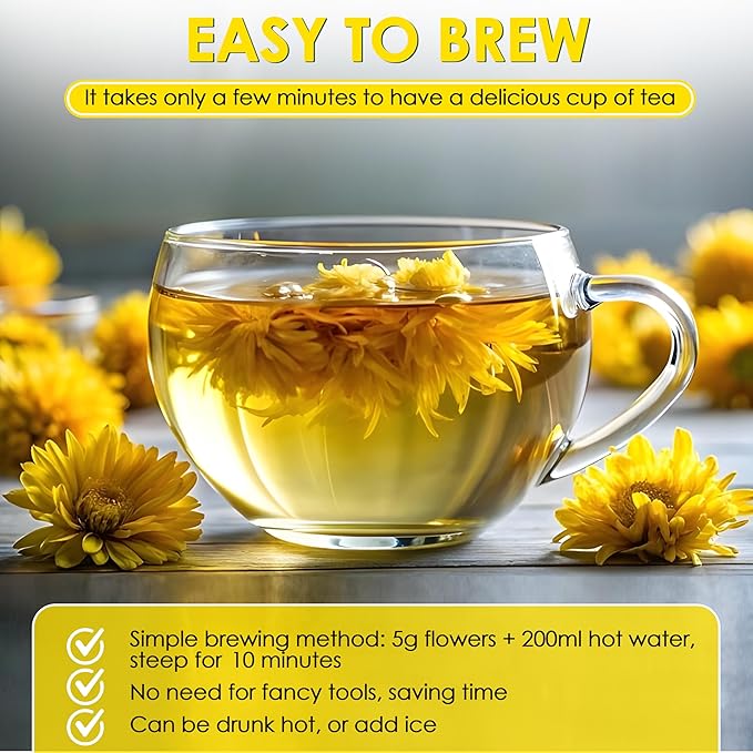 Nhat Anh Farm - Premium Dried Chrysanthemum - 3,5oz(100g) Dried Chrysanthemum Flowers - 100% Natural & Pure - Sugar/Caffeine/Gluten Free