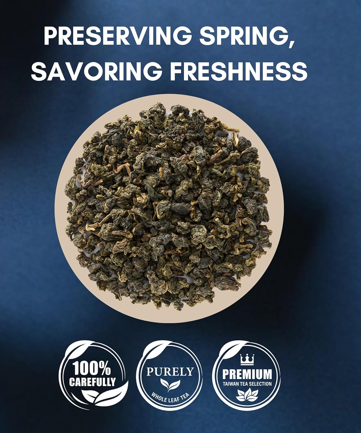 Premium Taiwan Four Seasons Spring Oolong, 1.76oz (50g) Si Ji Chun Oolong Tea Whole Loose Leaf, High Mountain Floral & Smooth Taste, Foil Bag Inside for Lasting Freshness, Serving 17-25 Cups