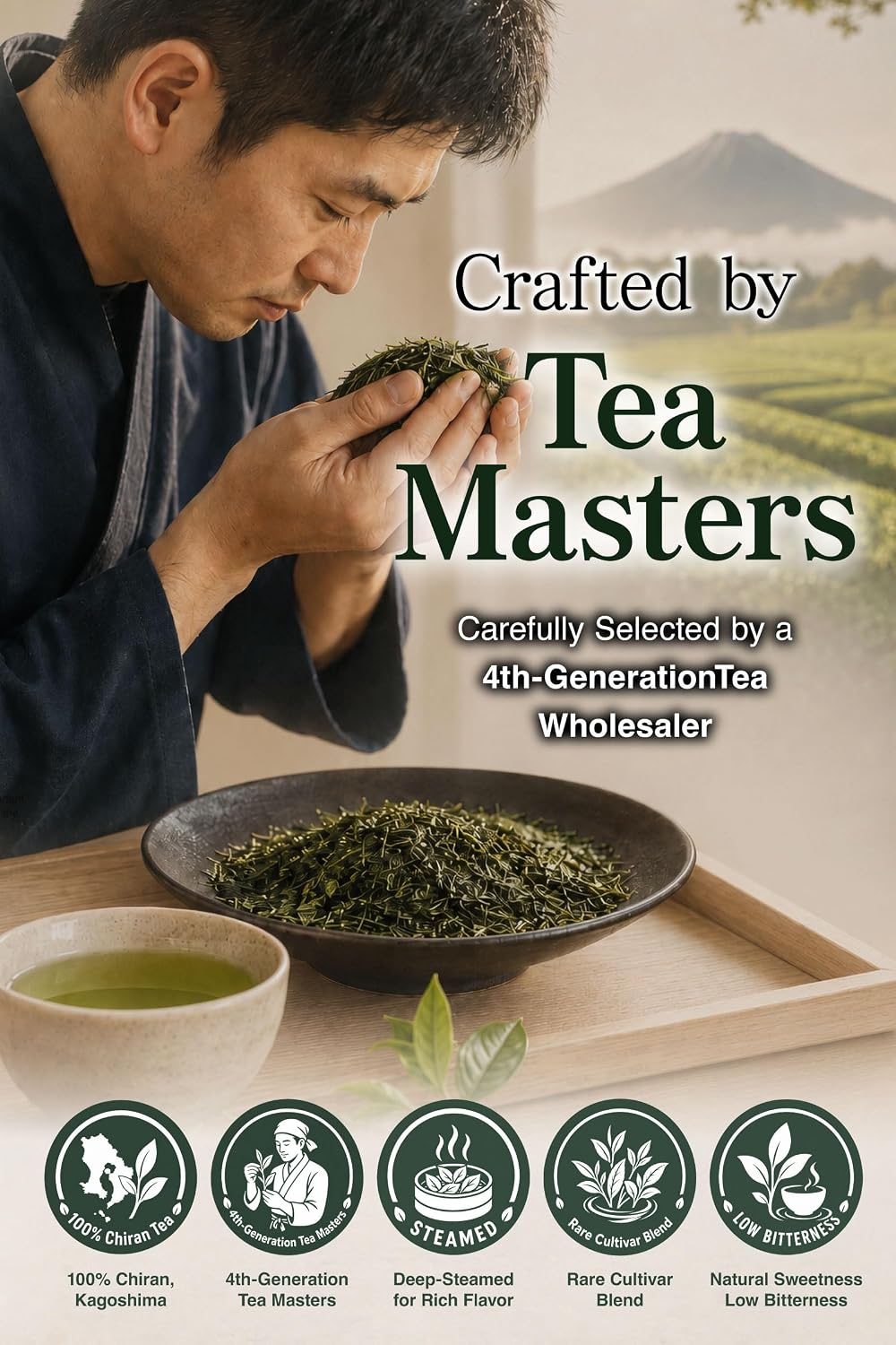 Fukamushi Sencha "Platinum Edition" – Japanese Loose Leaf Green Tea, 100-Year Legacy, First Flush, Deep Steamed, Roasted by Tea Masters, Loose Leaf, from Chiran Kagoshima, 3.5 oz / 100g – KAZAEMON Tea