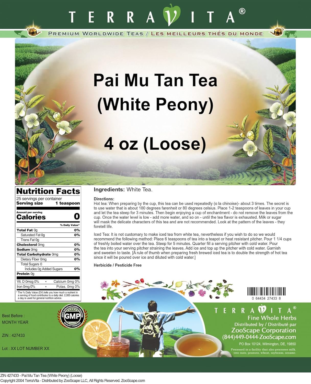 Pai Mu Tan Tea (White Peony) (Loose) (4 oz, ZIN: 427433) - 2 Pack