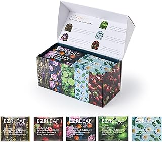 Decaf Herbal Tea Sampler – EZR Leaf 22ct Caffeine-Free Pyramid Bags, Assorted Fruit & Floral Blends with Lemon Verbena, Chamomile Mint, Dreamland, Roselle – Variety Tea Assotment Gift Set for Tea Lovers
