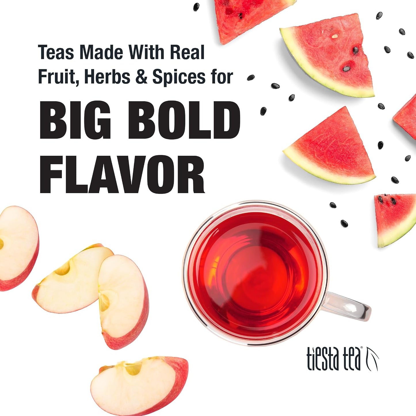 Tiesta Tea - Chunky Watermelon, Loose Leaf, Sweet Watermelon Herbal Tea | Premium Non-Caffeinated Fruit Blend, Makes Hot or Iced &amp; Brews Up to 200 Cups, 16oz Resealable Bulk Pouch