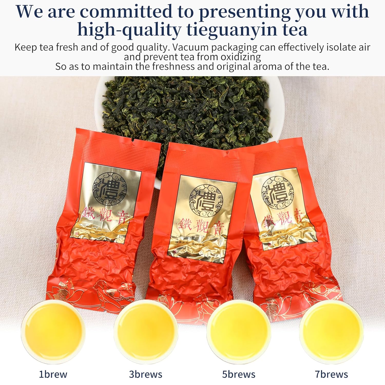 XIXICHA Tie Guan Yin Tea Oolong Loose Leaf 128g/4.5oz 8g*16bags Tieguanyin Chinese Tea Iron Goddess of Mercy from Anxi Fujian Core Area Orchid Aroma 铁观音 福建安溪 兰花香 独立包装袋泡茶叶