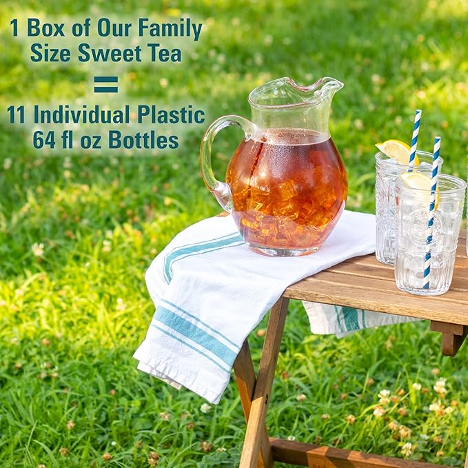 Southern Breeze Hot Brew Sweet Tea Peach Iced Tea with Black Tea and Zero Carbs Zero Sugar, 22 Individually Wrapped Family Size Tea Bags, Pack of 2