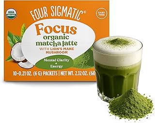 Four Sigmatic Mix Lions Mane Organic 10 Count , Matcha Latte, 2.12 Ounce