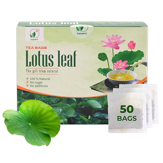 Nmpt Dried Lotus Leaf Tea, 100% Hand Pick, Organic Herbal Tea, 50 Tea Bags, Gluten Free, Dairy Free, Sugar Free & 100% Natural