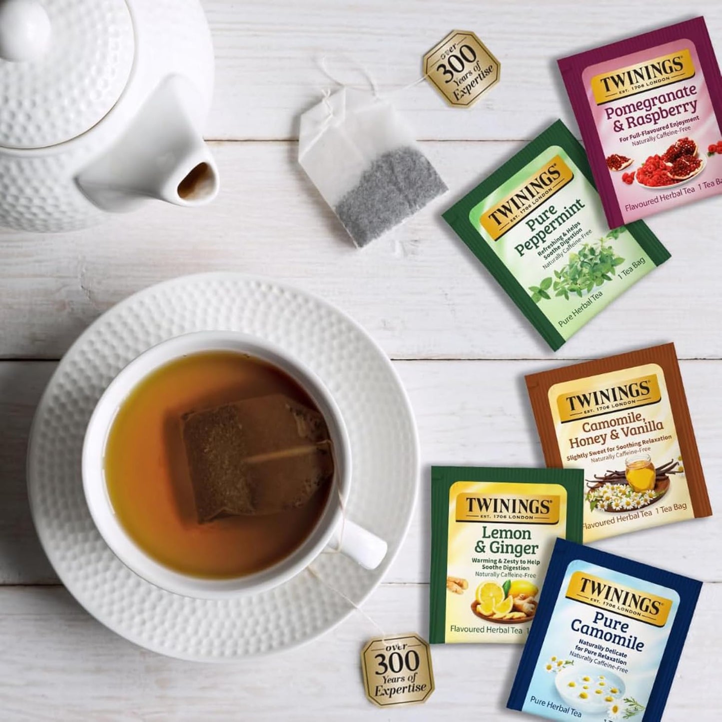 Twinings Herbal Tea Variety Pack, 40 Count, 13 Flavor Sampler | 13 Herbal Flavors, Individually Wrapped, Caffeine Free, Tea Gift Set