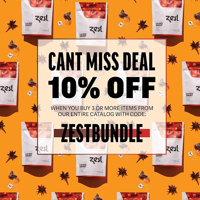 Zest 150mg High Caffeine Energy Leaf Blend - Spicy Masala Chai Black Tea - 20 Pack Bag