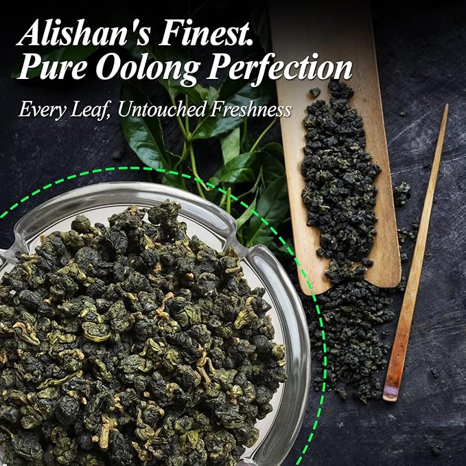 ZONE - 365 Oolong Loose Leaf Tea from Taiwan Alishan District - High Mountain Premium Quality in Aesthetic Tin, 70 Cups Fresh Smooth Unsweetened Loose Tea - 150 Gram (pack of 2)