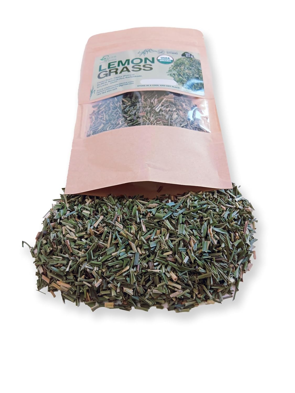 Dried Lemon Grass Cut 1oz/28g USDA Organic Fresh And Pure Premium Grade Dried Lemon Grass Cut, Lemongrass Harvested From Ceylon Sri Lanka