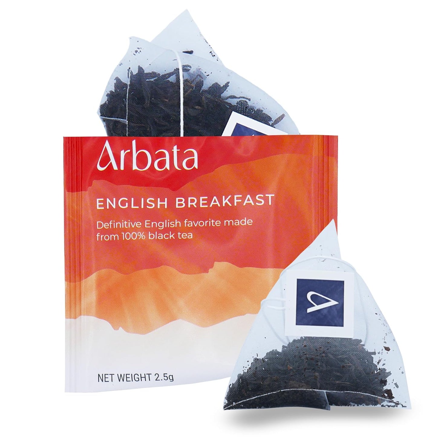 Arbata English Breakfast Tea, 24 Pyramid Tea Bags – Artisanal High Caffeine Black Tea, Robust & Full-Bodied Classic English Breakfast Tea Sachets
