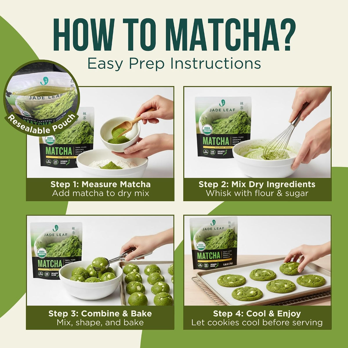 Jade Leaf Matcha Powder, Organic Culinary Grade, 30g / 1.06oz