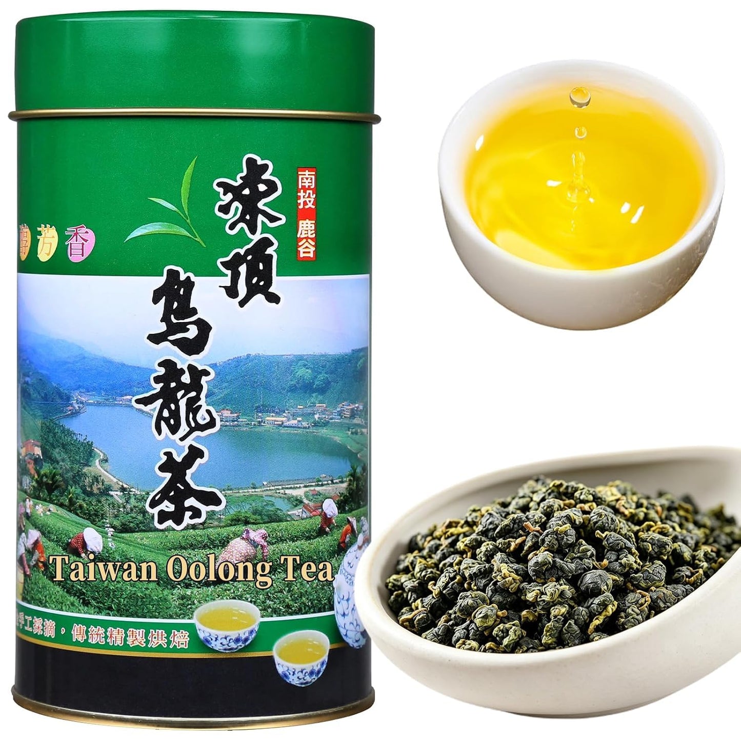 XIXICHA Dongding Oolong Tea Loose Leaf Taiwan High Mountain Tea Taiwan Dong Ding Gaoshan Ulong Tea Taiwanese Green Oolong One Thousand Meters High Mountain 150g/5.3oz （120 cups）凍頂乌龙茶 冻顶乌龙 乌龙茶 台湾茶