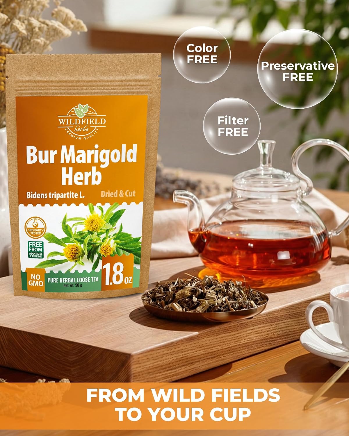 1.8 oz. Dried Marigold Flowers Bur Marigold Herb Tea Marygold Tea (Bidens Tripartite L.) - 50g 100% Chereda Bur-Marigold Cáñamo Acuático