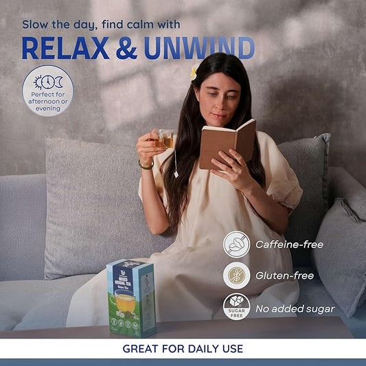 VieTreasures Relax Herbal Tea with Jasmine Oolong – 2.8oz (40 Tea Bags) | Tieguanyin Base with Ampelopsis, Passionflower & Honeysuckle | Jasmine Infusion, Caffeine-Free, Relax & Digestive Support