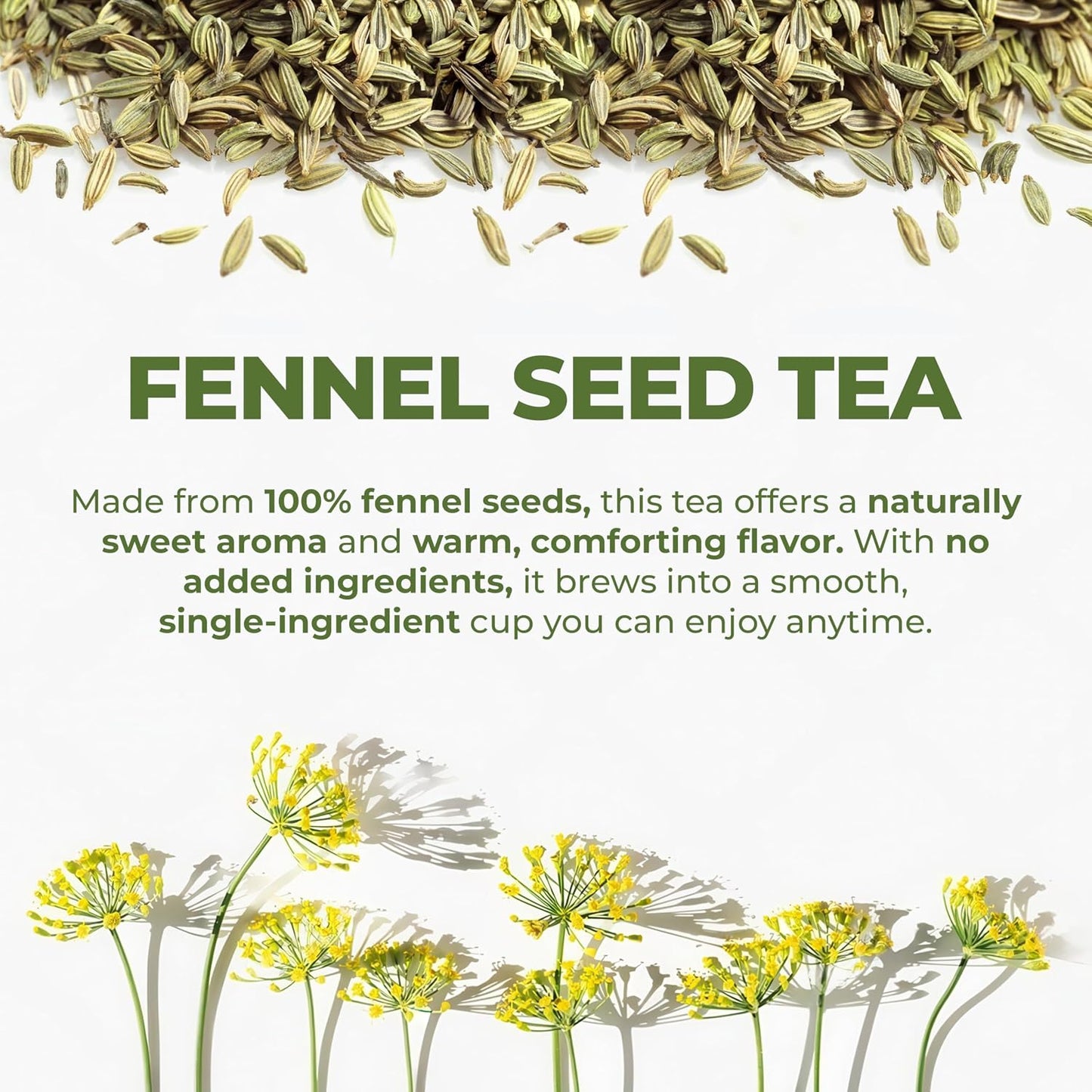 LeafLea Fennel Seed Tea Bags, Pure Herbal Fennel Tea, 80 Count | Naturally Sweet Digestive Herbal Tea, Individually Foil-Wrapped, 80 Bags · 2 Boxes, Caffeine-Free, Sugar-Free