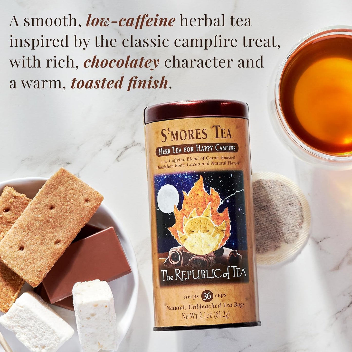 The Republic of Tea S’mores Herbal Tea, Low-Caffeine, 36 Ct