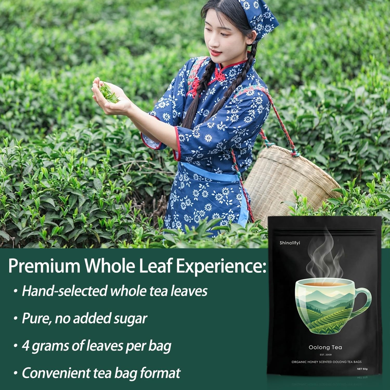 2026 New Oolong Tea Whole Leaf Tea Bags,Helps,Cortisol Balancing Calming for Stress Relief, Digestion and Metabolism,High-Altitude Grown Loose Leaf Tea,Smooth, Aromatic,Vegan, Non-GMO,20 Bags
