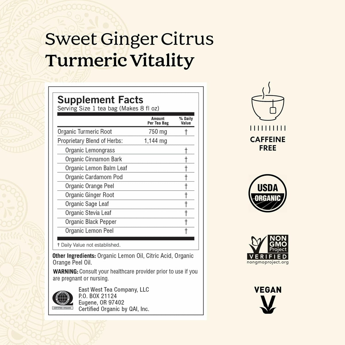 Yogi Sweet Ginger Citrus Turmeric Vitality Tea