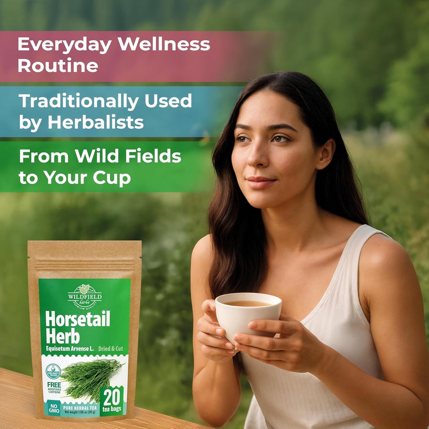 40 Bags Dried Horsetail Herb Tea Shavegrass Cola De Caballo Hierba (Equisetum Arvense) - 40 Count 1.5 g Tea Bags Horsetail Leaf Leaves Herb