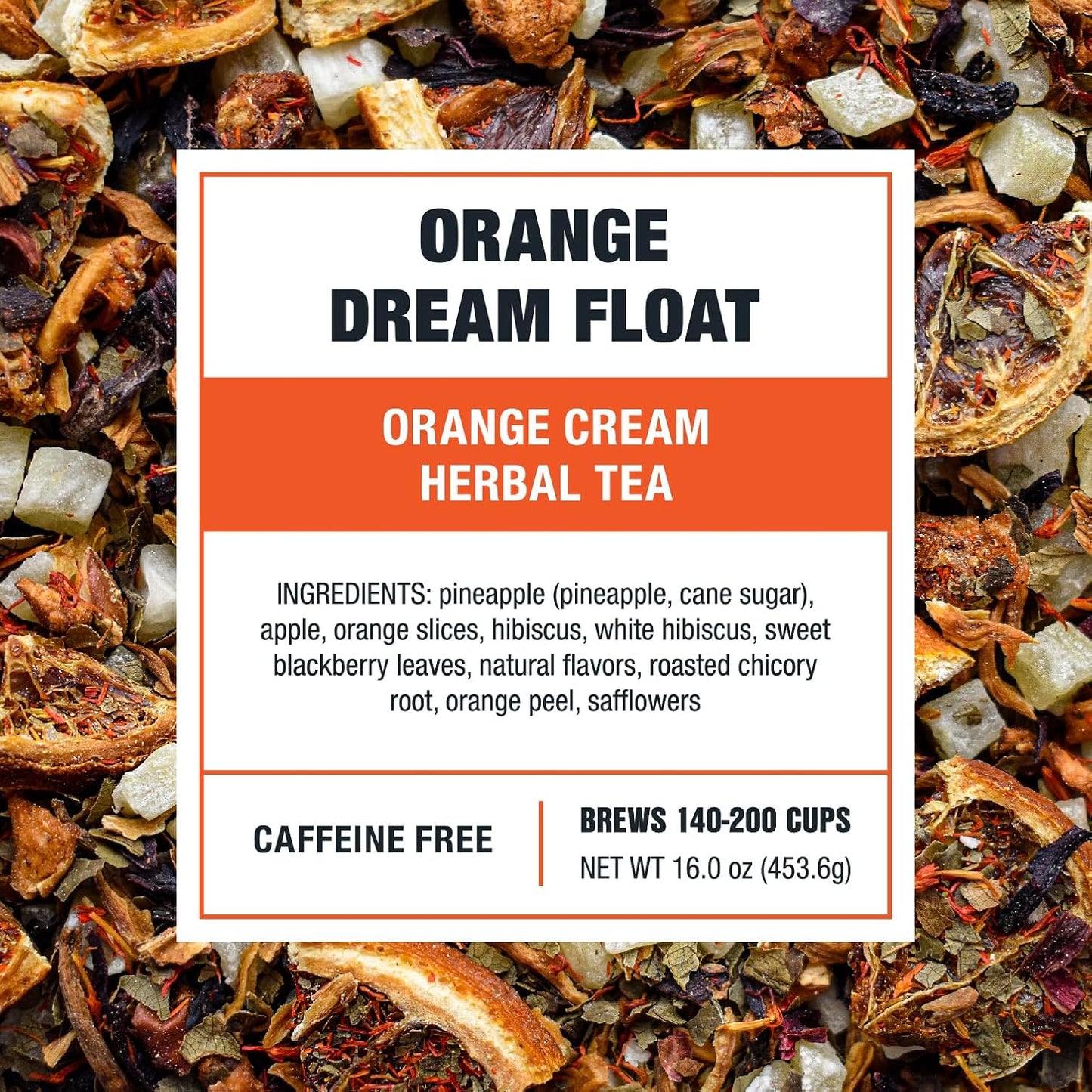 Tiesta Tea - Orange Dream Float Tea, Loose Leaf, Orange Cream Herbal Tea | Premium Caffeine-Free Tea Blend, Make Hot or Iced &amp; Up to 200 Cups, 16 oz Resealable Bulk Pouch