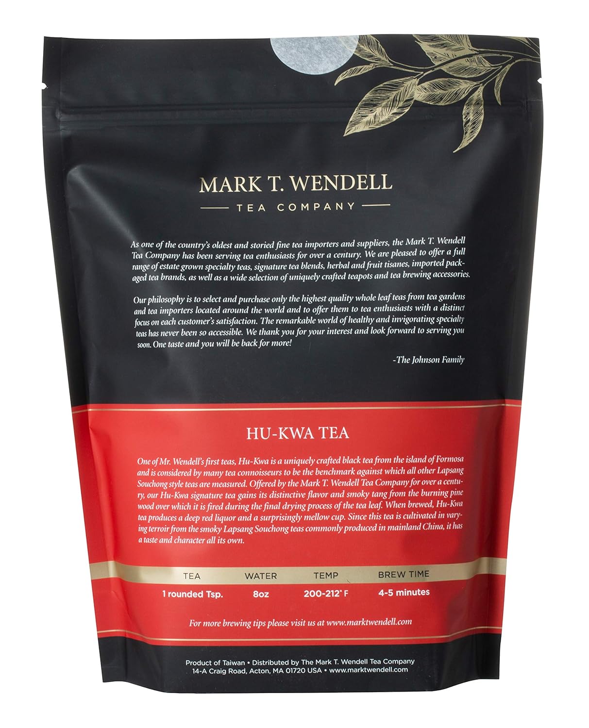 Hu-Kwa Lapsang Souchong Tea One Pound Resealable Bag