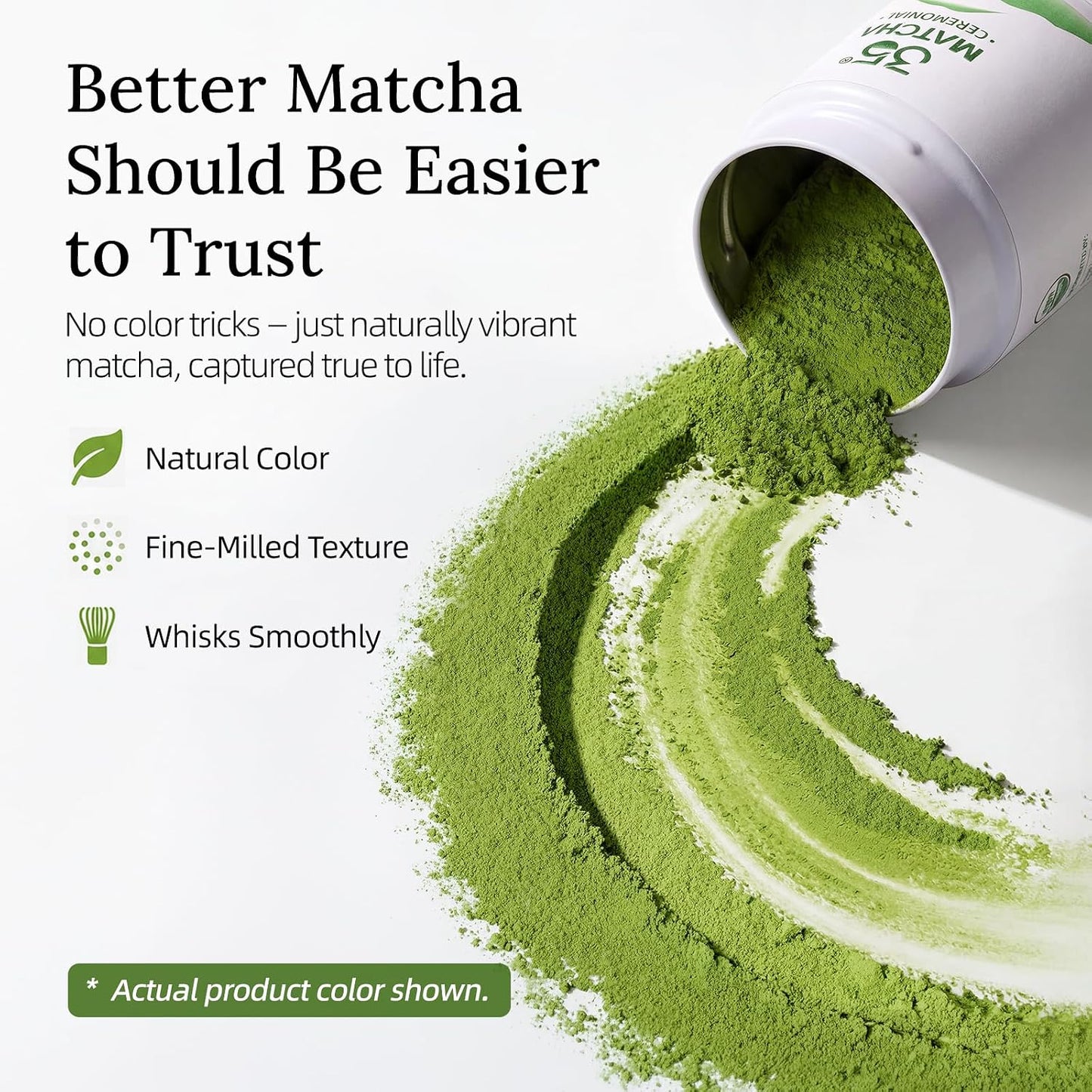 35°N MATCHA Organic Ceremonial Matcha Green Tea Powder, 1.4 oz (40g) | First-harvest, Shade-grown and Stone-milled for a Fine Texture, Balanced Flavor and Smooth Whisking in Lattes or Usucha