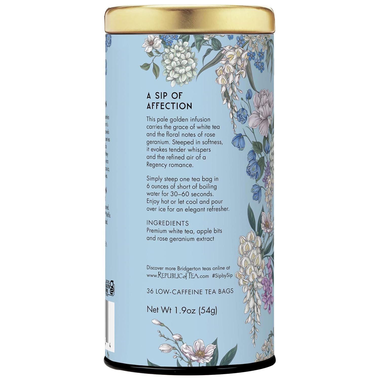 The Republic of Tea — Bridgerton Sophie Rose Geranium White Tea, 36 Tea Bags