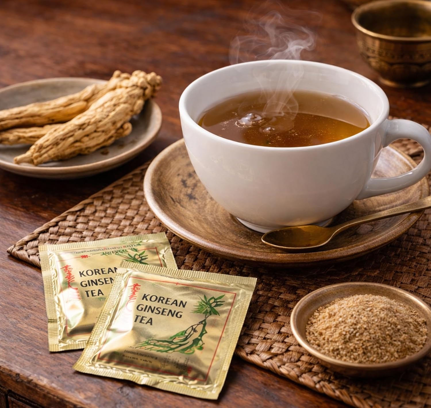 LENITH Korean Ginseng Tea, Instant Tea Sticks, Individually Wrapped, Hot or Cold Water Soluble – 5.29 oz