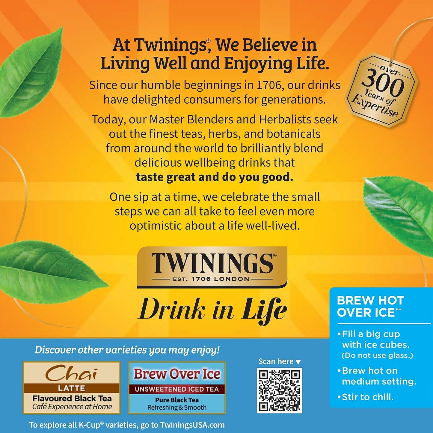 Twinings Brew Over Ice Unsweetened Peach Blk Iced Tea K-Cups 12 CT (6 Pack) | Refreshing Peach Black Tea, Naturally Caffeinated, 72 Keurig K-Cup Pods for Single Serve Brewers, Fresh Iced Tea in Seconds