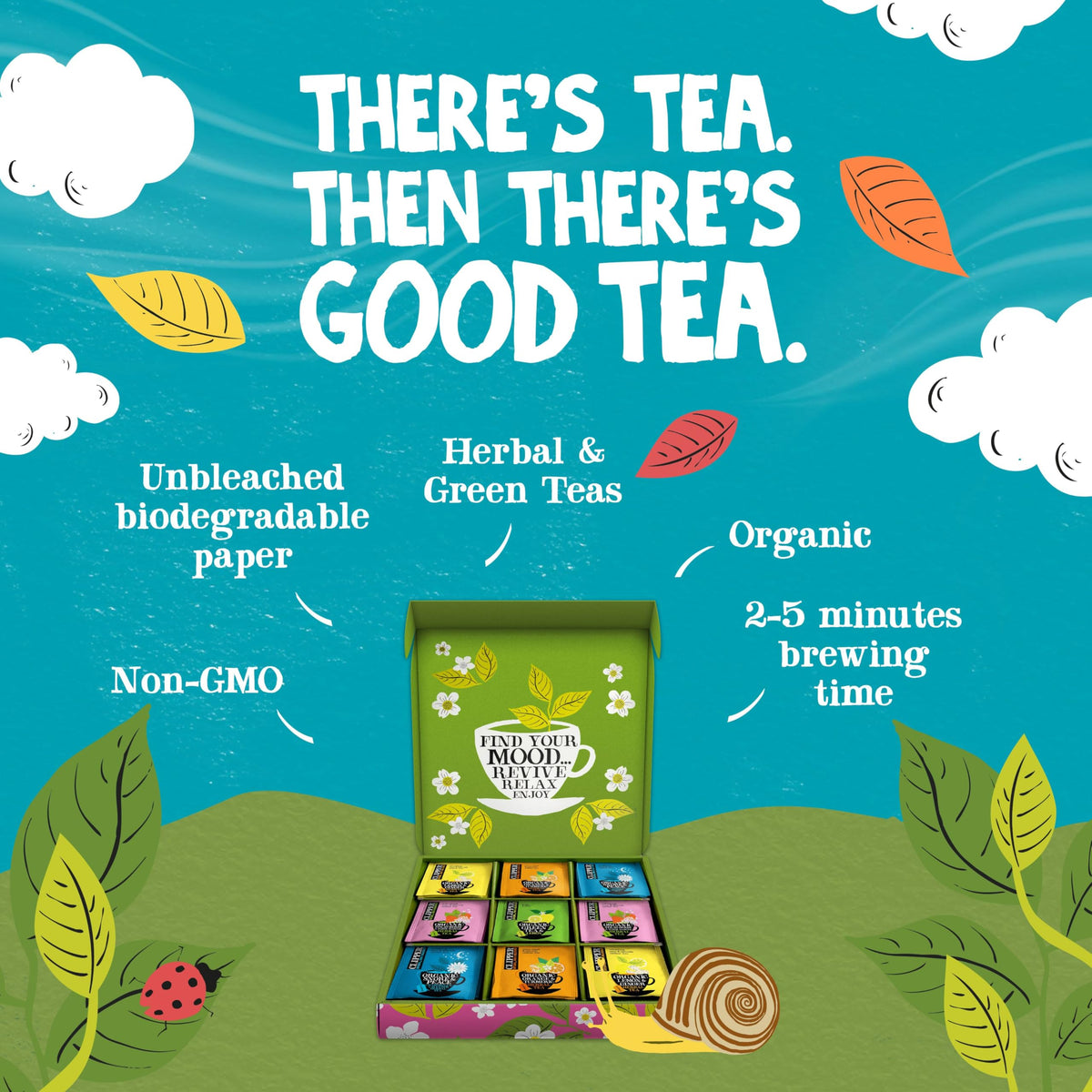 Clipper Tea Clipper Organic Herbal & Green Tea Sampler Box, 45 Tea Bags