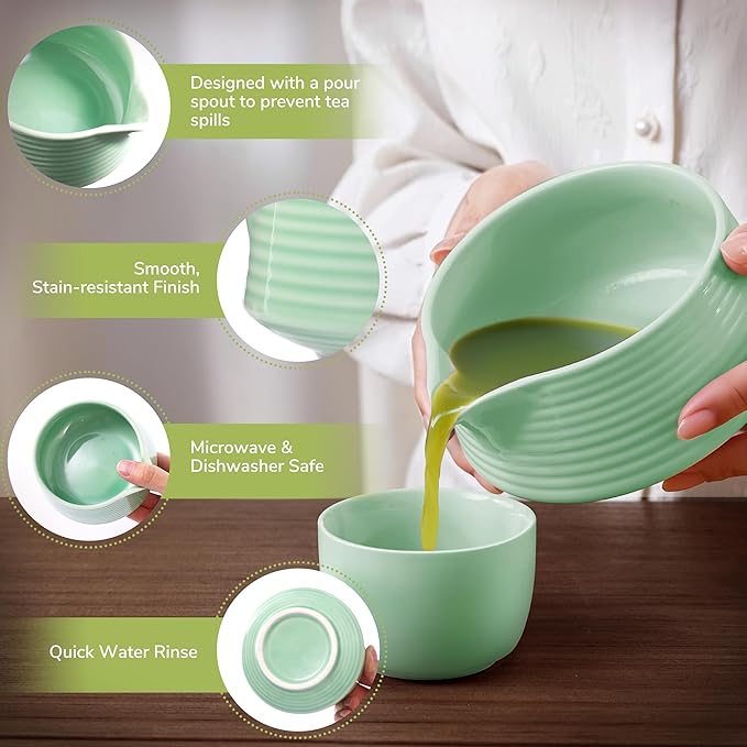 Helplx Matcha Whisk Set 10-Piece Japanese Matcha Kit with BowlWhisk & Holder2 Tea CupsBamboo ScoopSpoonSifterScoop Rest & Tea Towel