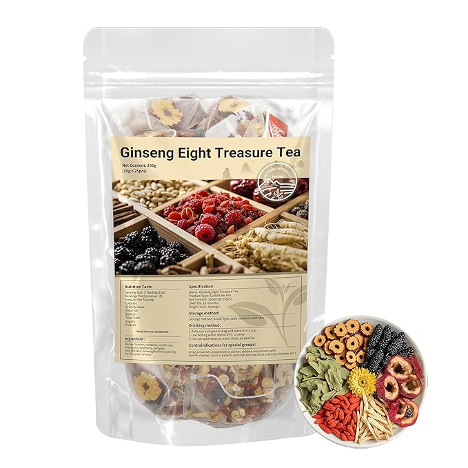 Bnwuam Eight Treasures Herbal Tea – Traditional Chinese Herbal Tea for Daily Immune Support, Energy & Relaxation (Caffeine-Free Wellness Drink)