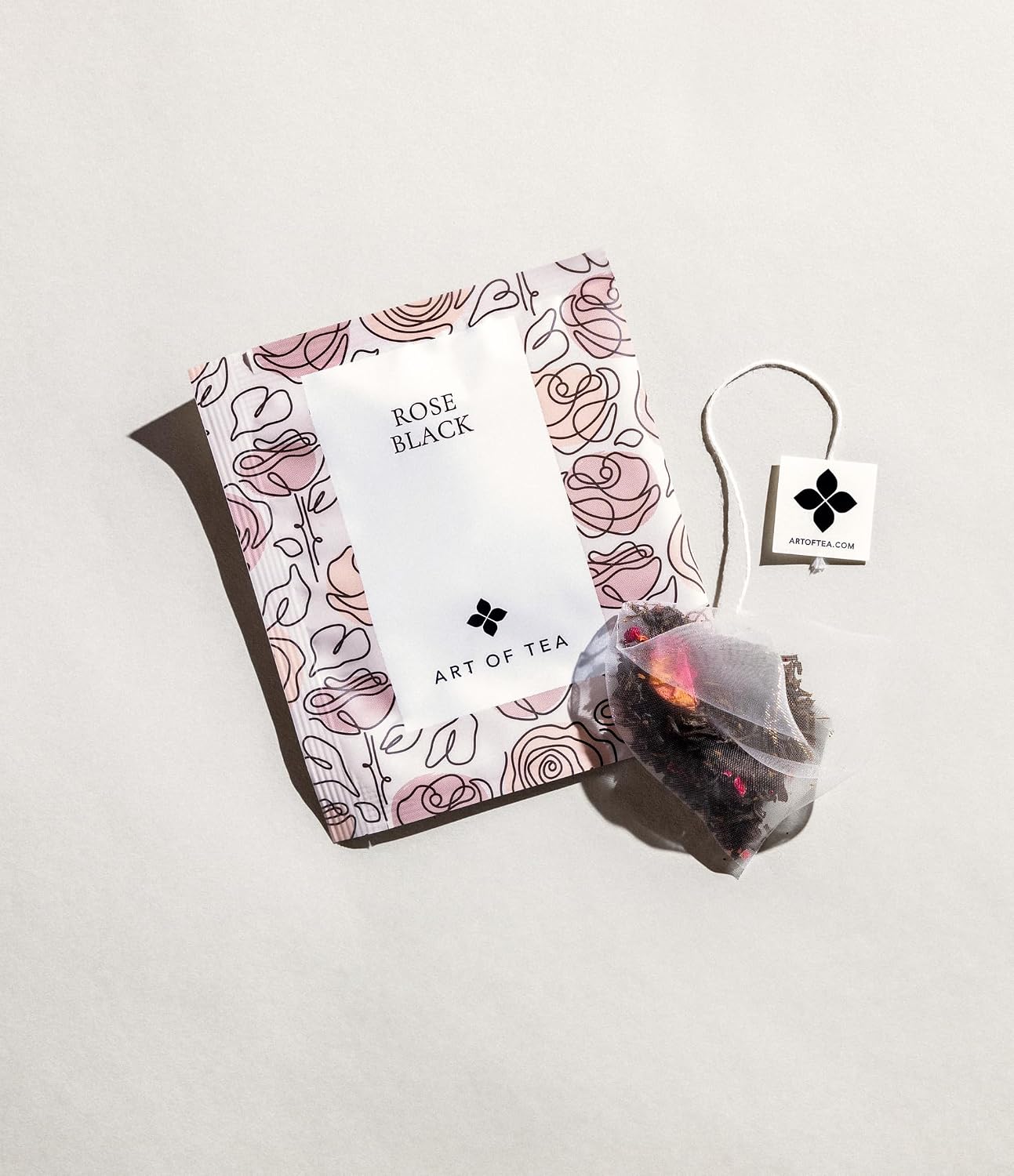 Art of Tea Rose Black Tea, 50 Count Premium Floral Black Tea Bags, Smooth Caffeinated Black Tea with Rose Petals, Gourmet Aromatic Tea Bags for Morning or Afternoon Tea