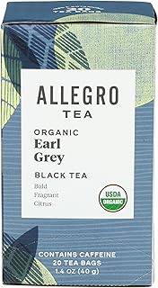 Allegro Tea, Organic Earl Grey Tea Bags, 20 ct