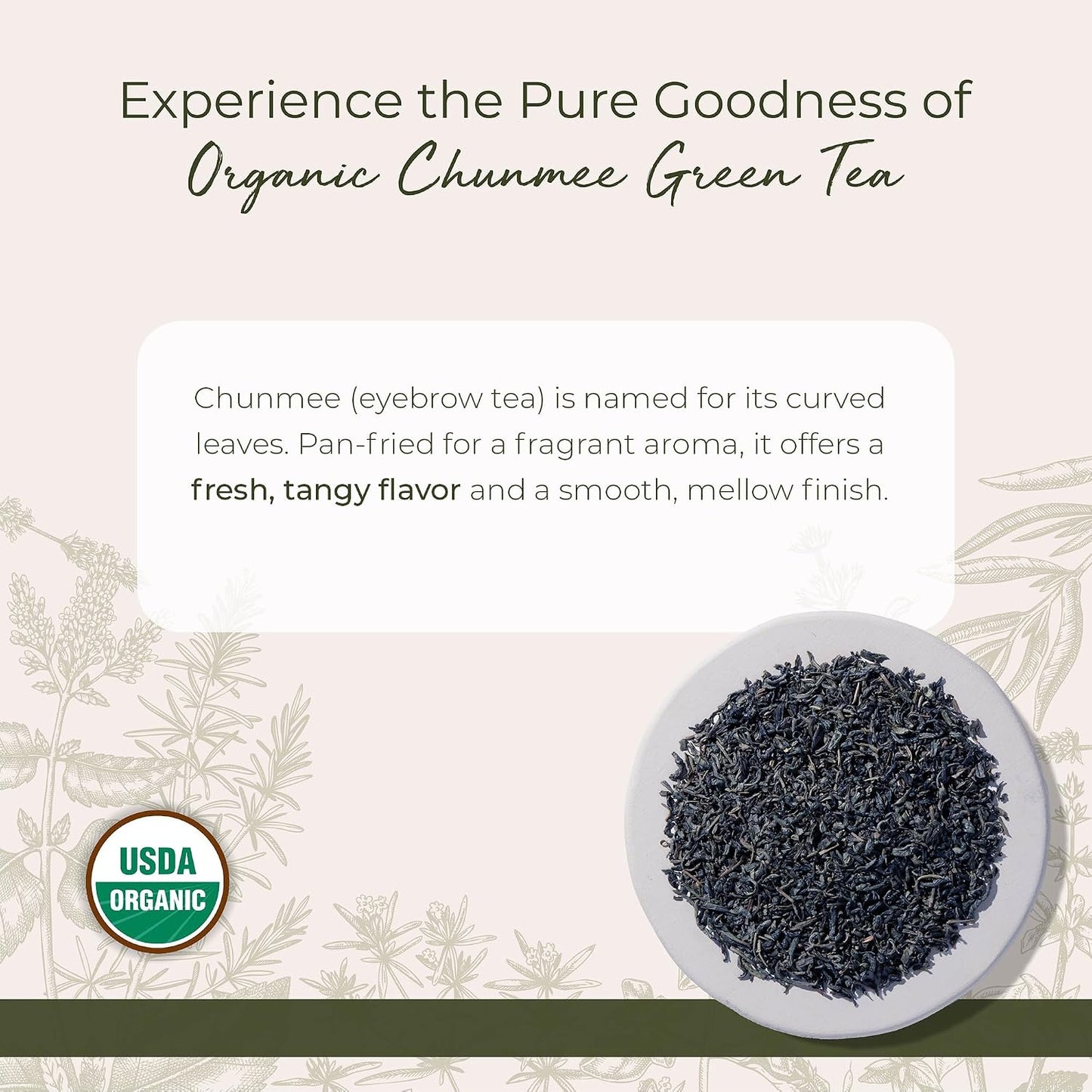 Starwest Botanicals Organic Chunmee Green Tea, Pan Fried Leaves - 1 lb Bag | Loose Leaf Green Tea, Bulk Pack, Caffeinated, Sweet Flavor, Certified Kosher, Non-GMO