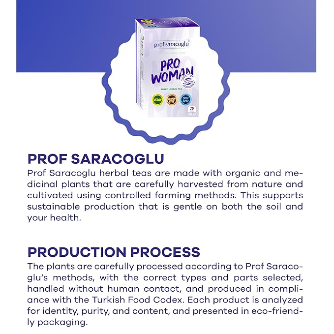 Prof Saracoglu 1 Box Pro-Woman Herbal Tea – Caffeine-Free Herbal Blend with Chamomile and Yarrow, Made for Women’s Daily Routine