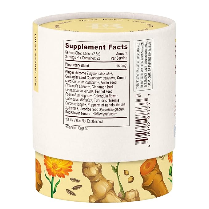 Banyan Botanicals Organic Detox Digest CCF Tea, 2 oz - Herbal Loose Leaf Tea with Turmeric & Ginger for Digestion & Cleansing - Non-GMO