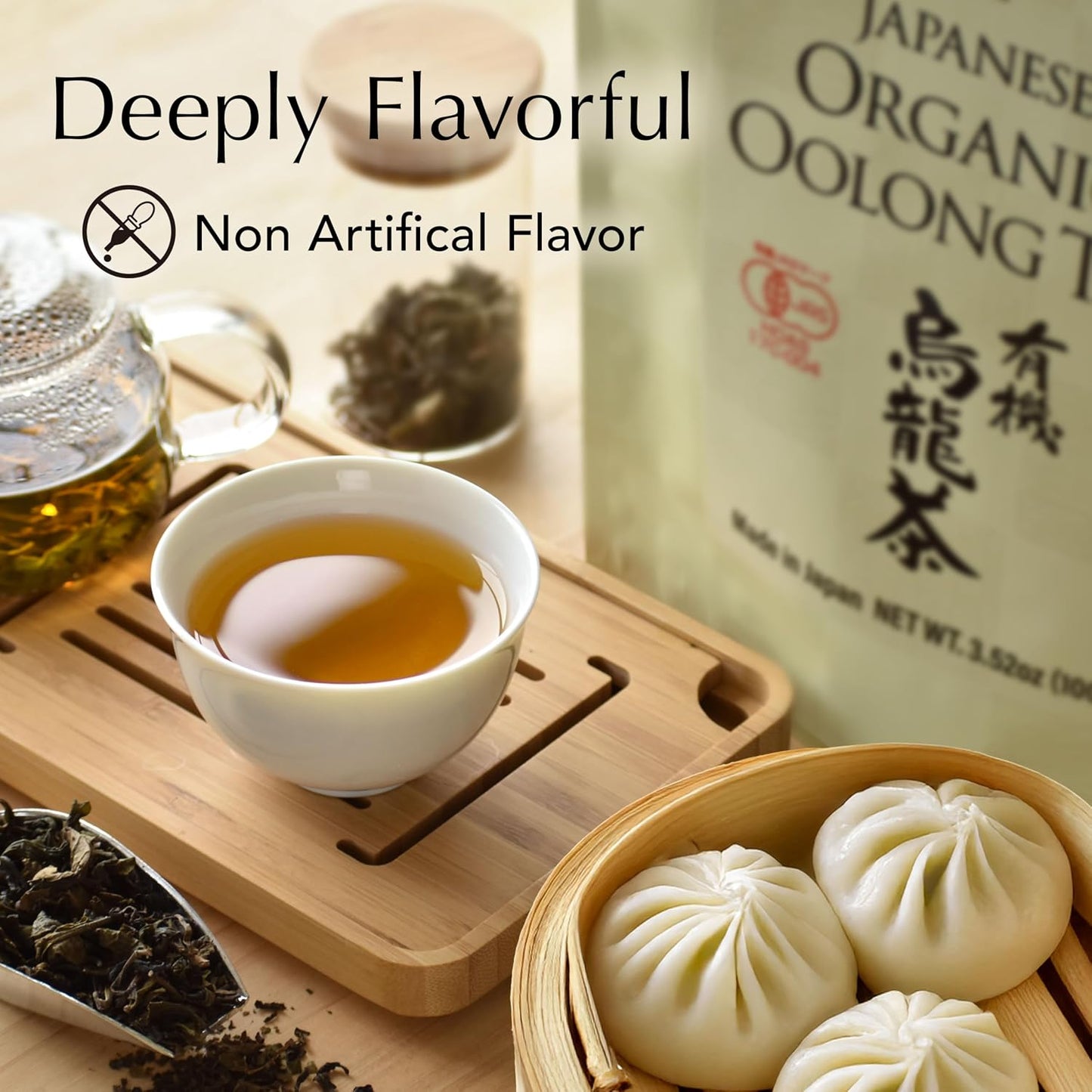 YAMASAN KYOTO UJI Oolong Tea Loose Leaf Japanese Organic 100g Bag | Authentic Premium Japanese Oolong Loose Tea Leaves, Fragrant Flavor, Pure ＆ Additive-Free, Unsweetened, Made in Japan 100g
