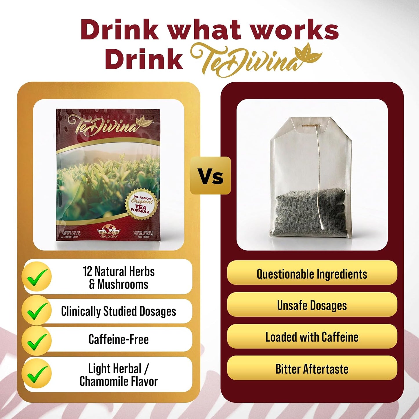 Te Divina Original Organic 50MG 1 Tea Bag .03oz