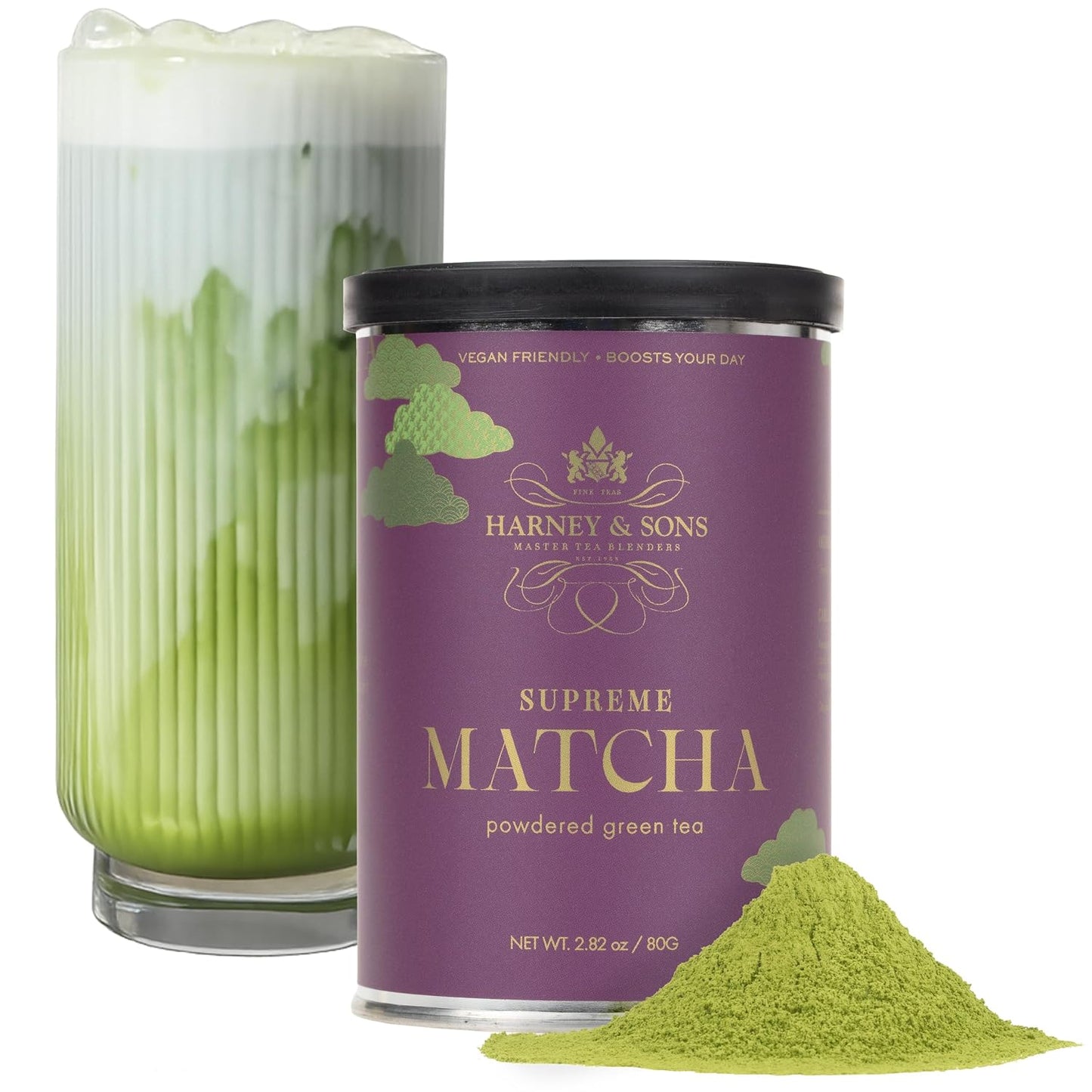 Harney &amp; Sons Supreme Matcha Powdered Green Tea, 80g Tin | An approachable Uji matcha for lattes, iced, or a first bowl